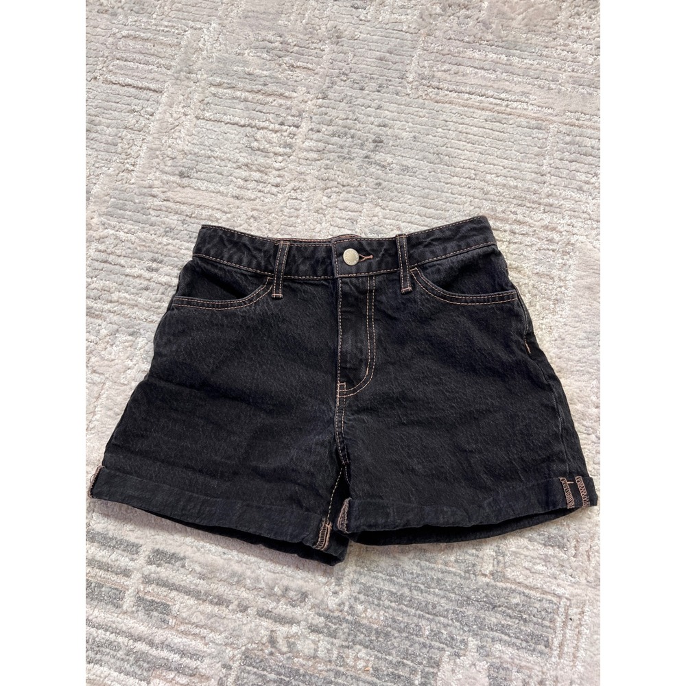 Art Class Kids‎ Black Denim Shorts with Orange Stitching Size L (10/12)